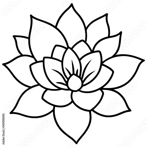 hand drawn flower icons outline coloring book page line art drawing