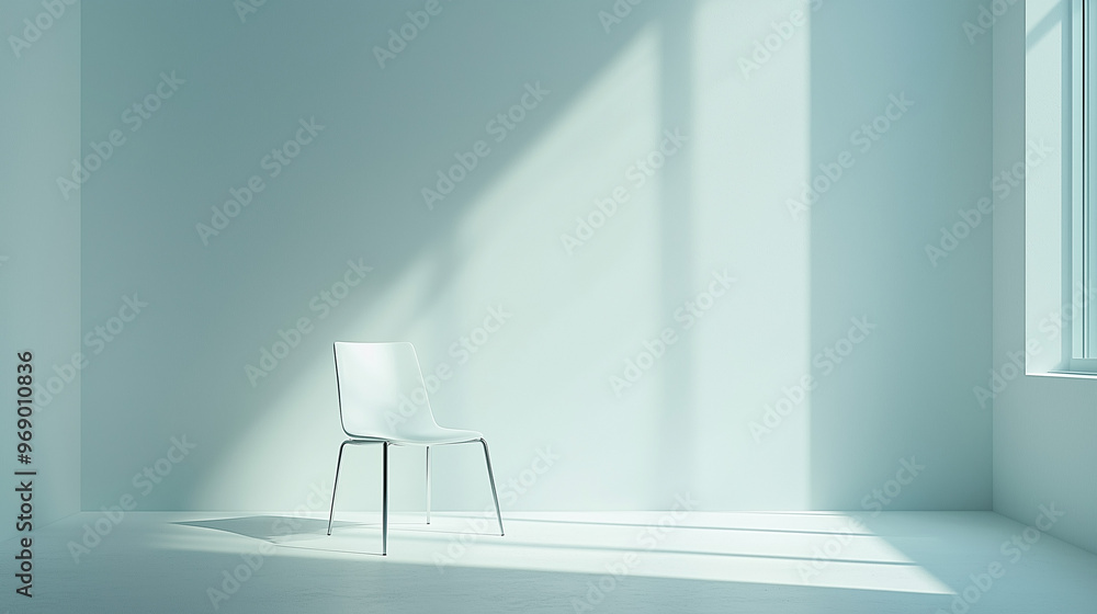 A sleek cinematic shot of a white chair in a minimalist empty room with soft lighting. The neutral tones and simplicity emphasize the clean design of the space. A sleek cinematic shot of a white chair in a minimalist empty room with soft lighting. The neutral tones and simplicity emphasize the clean design of the space.
