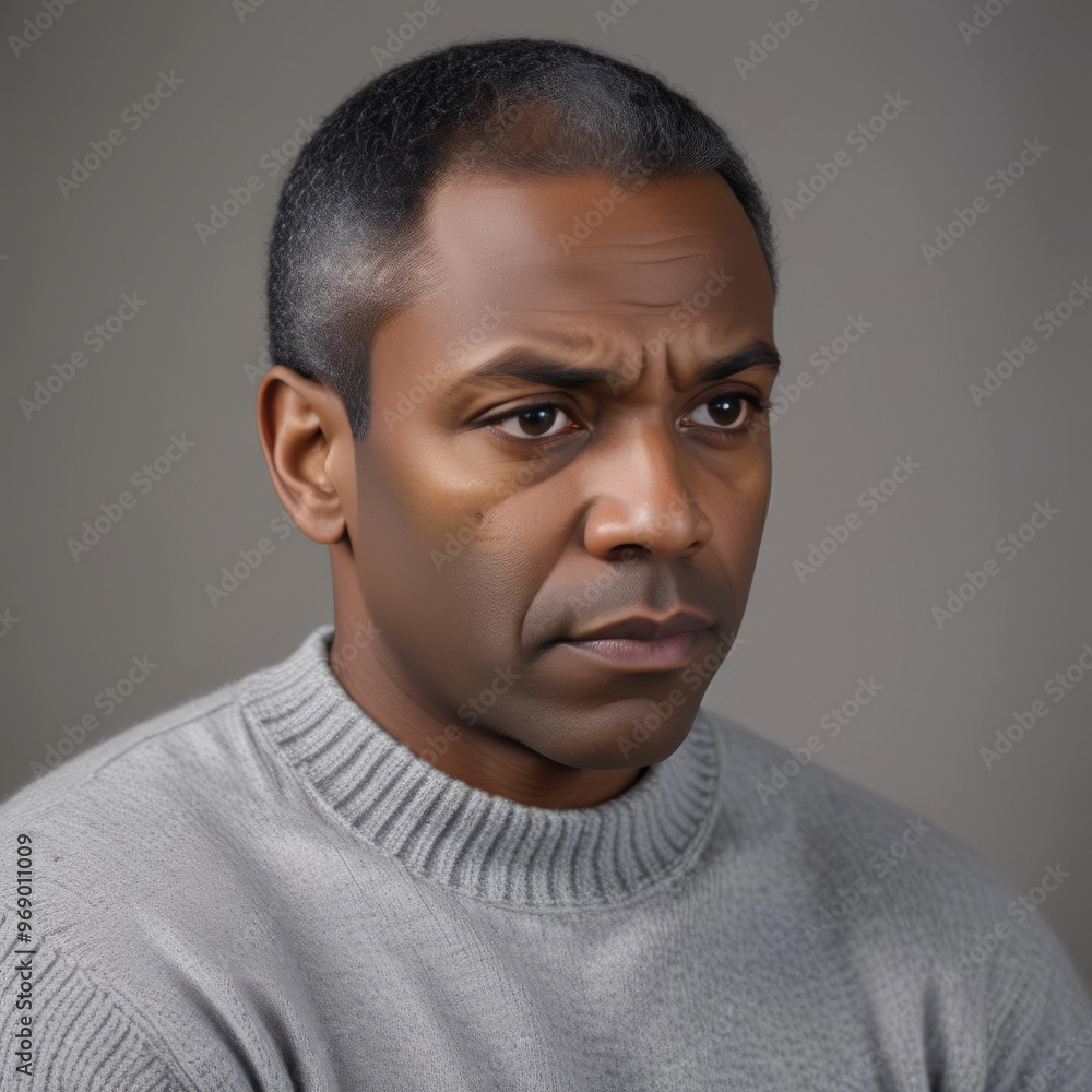 Portrait of a serious middle aged African American man Portrait of a serious middle aged African American man