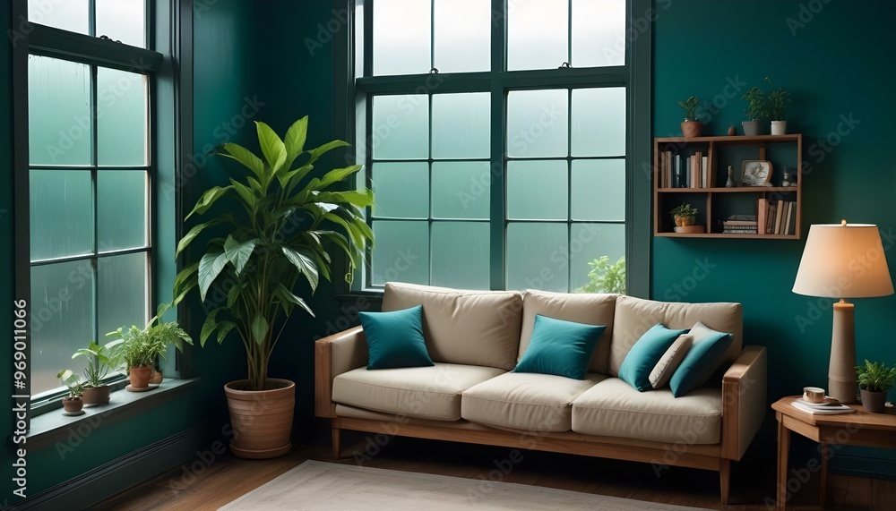 Photo modern style interior room 3d illustration Interior frame living room with colorful white sofa,led with blank frame Photo modern style interior room 3d illustration Interior frame living room with colorful white sofa,led with blank frame