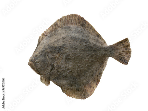 Fotografie turbot (Scophthalmus maximus) isolated on white background