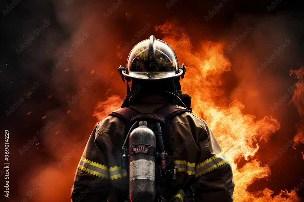 Rescuer and firefighter after a bomb explosion generative AI concept Rescuer and firefighter after a bomb explosion generative AI concept