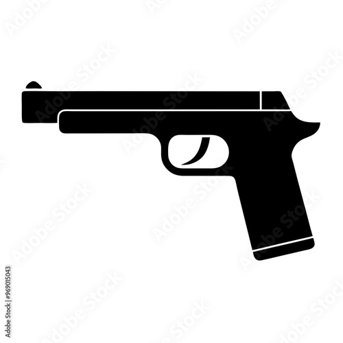 hand holding pistol gun vector black