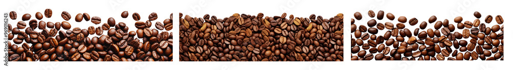realistic photo of coffee beans borders png cut out element set realistic photo of coffee beans borders png cut out element set