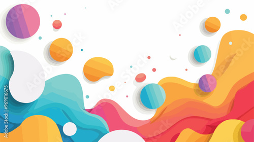 Vibrant Colorful Copyspace Backgrounds with Flat Vector Isolated Elements