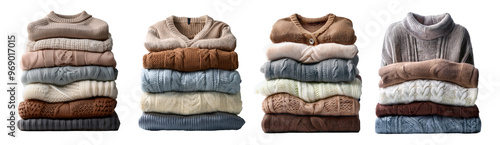 sets of winter sweater isolated on Transparent Background.