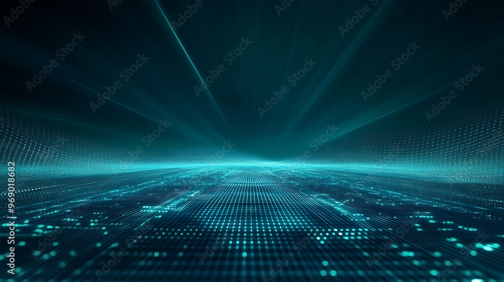 Futuristic digital landscape with glowing lines and data visualizations, creating a sense of depth and technology. Futuristic digital landscape with glowing lines and data visualizations, creating a sense of depth and technology.