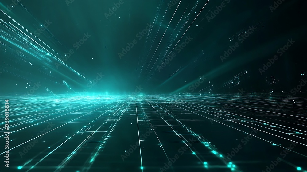 Futuristic digital landscape with glowing lines and grids, perfect for technology-related concepts and designs. Futuristic digital landscape with glowing lines and grids, perfect for technology-related concepts and designs.