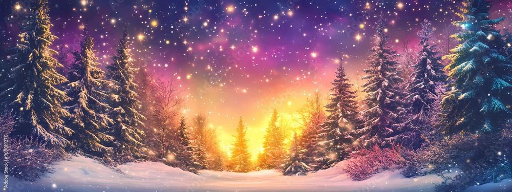 Obraz premium Colorful Winter Wonderland