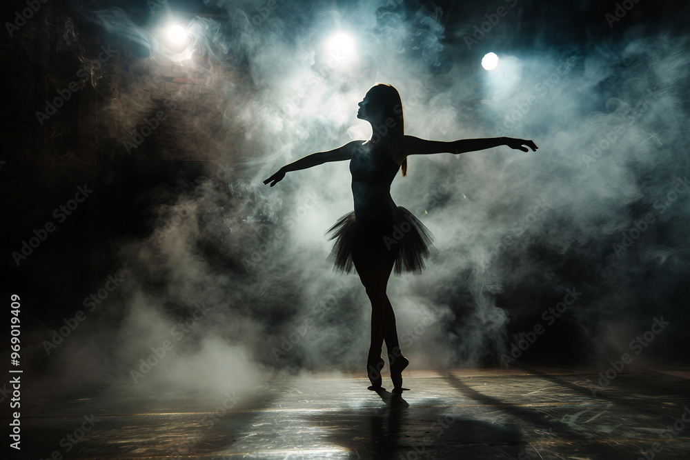 Generative AI picture of beautiful charming ballet dancer ballerina in stage ballroom gown Generative AI picture of beautiful charming ballet dancer ballerina in stage ballroom gown