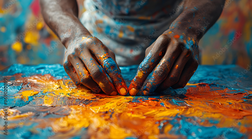 artist, African American, hands, paint, close-up, creative process, artistic expression, paint-stained, texture, detail, studio, painting, art, art tools, artistic hands, hands covered in paint, creat artist, African American, hands, paint, close-up, creative process, artistic expression, paint-stained, texture, detail, studio, painting, art, art tools, artistic hands, hands covered in paint, creat