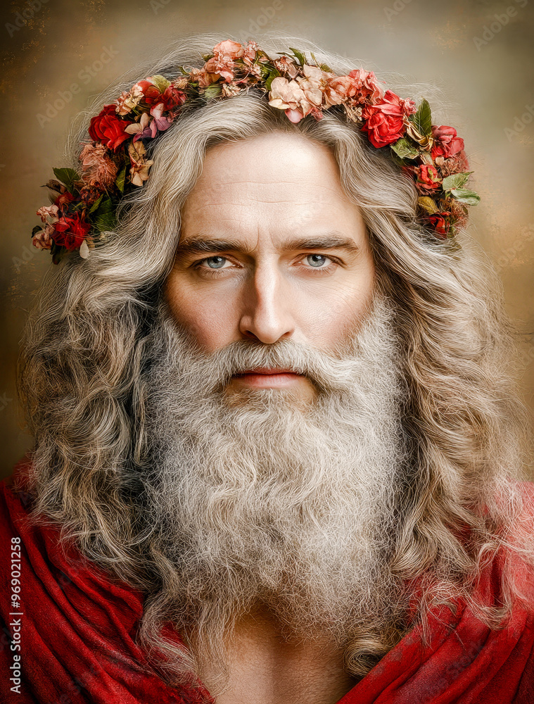 Zeus, the Mighty Greek God of Thunder in Majestic Pose Amidst the ...