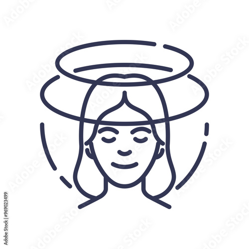 Illustration of a person with energy rings around the head, symbolizing mental clarity and energy flow.