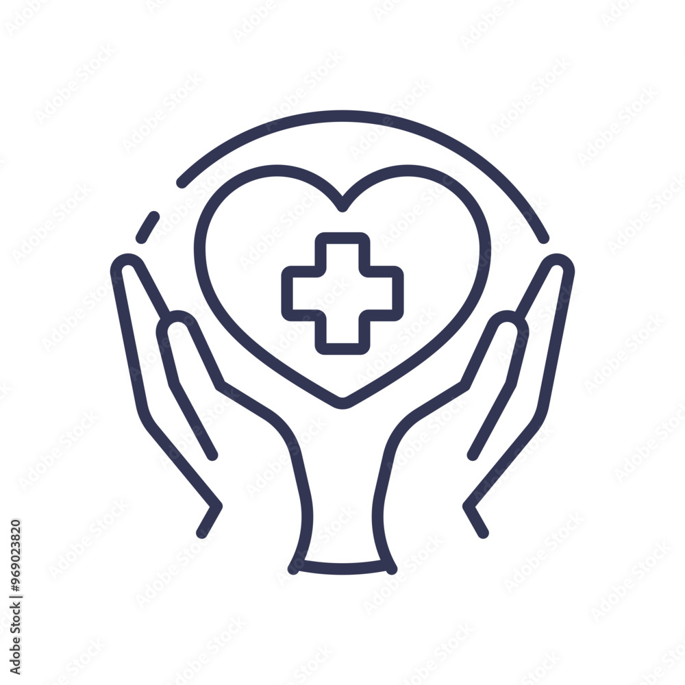 Hands holding a heart with a medical cross, symbolizing care, support, and recovery. Hands holding a heart with a medical cross, symbolizing care, support, and recovery.
