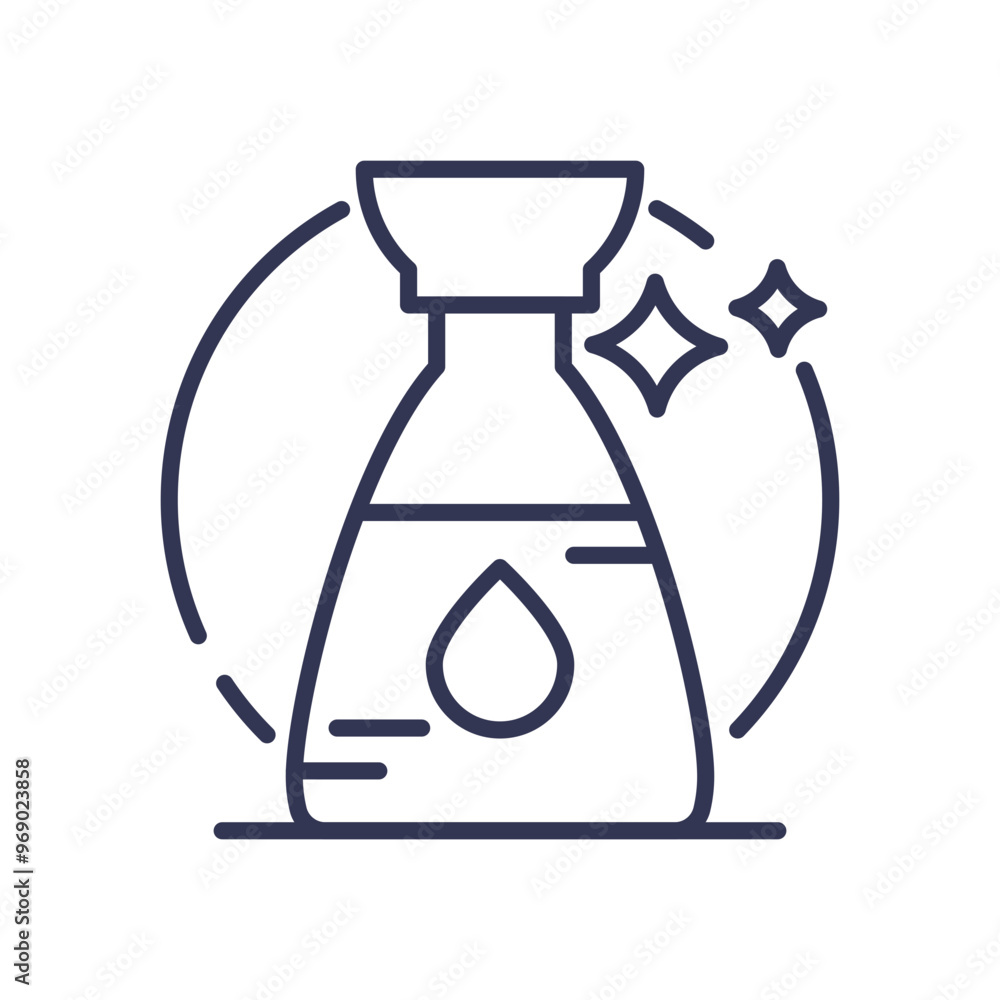Line art of a traditional oil bottle with a drop symbol, representing purity and traditional production methods. Line art of a traditional oil bottle with a drop symbol, representing purity and traditional production methods.
