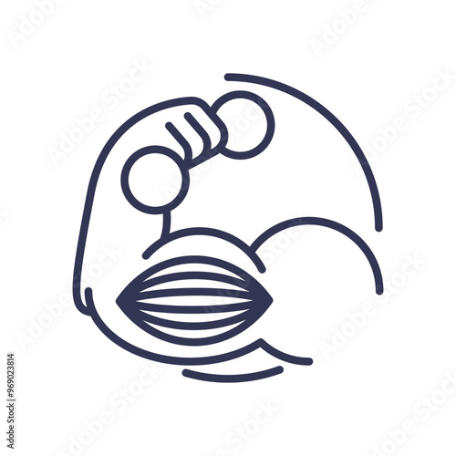 Line art of a flexed arm with a dumbbell, symbolizing strength training and muscle rehabilitation in physical therapy.