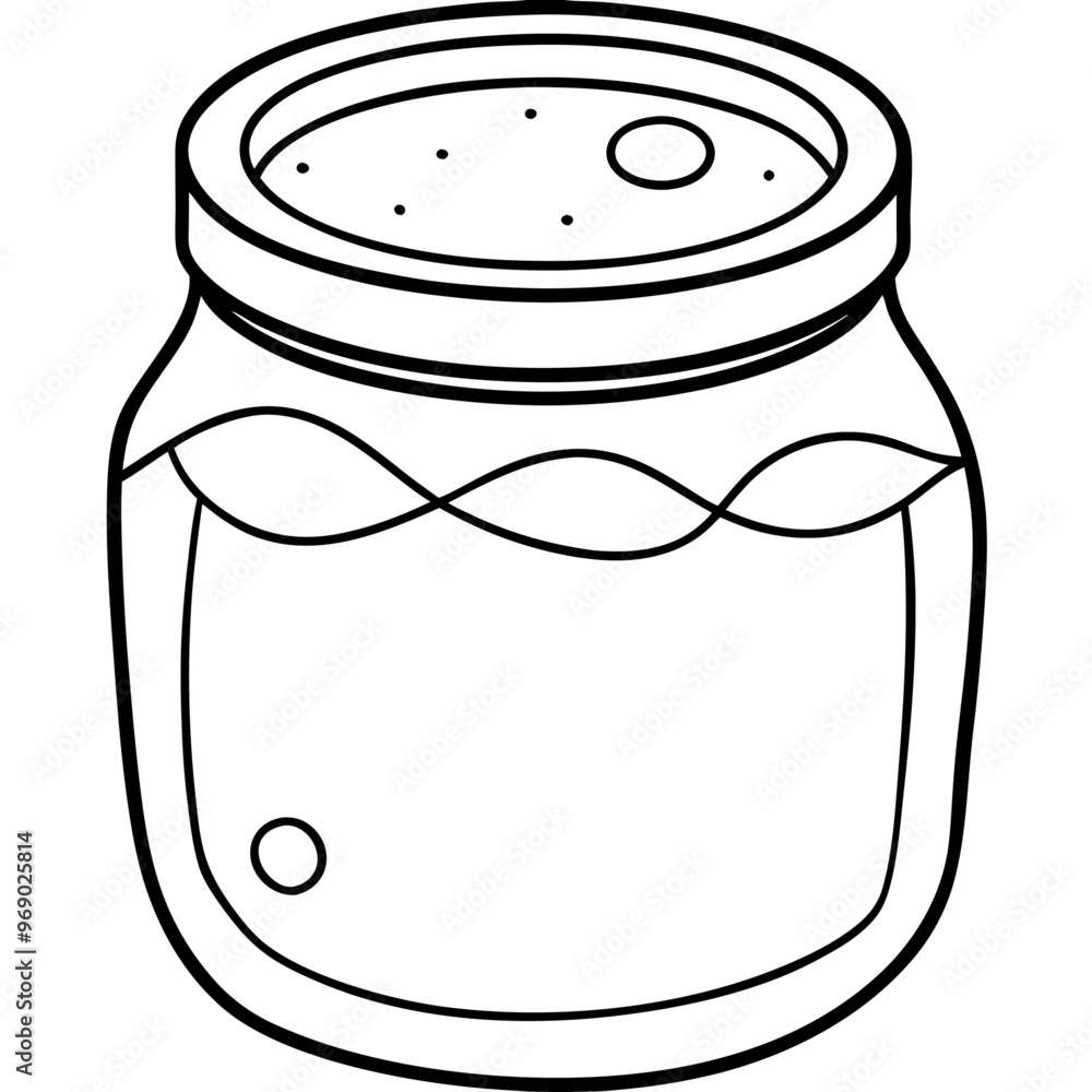 jar of jam items outline coloring book page line art drawing jar of jam items outline coloring book page line art drawing