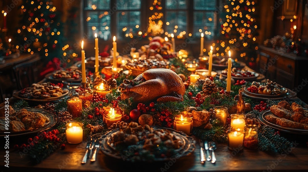 Beautifully Arranged Christmas Dinner Table for Memorable Festive Gatherings and Celebrations Beautifully Arranged Christmas Dinner Table for Memorable Festive Gatherings and Celebrations