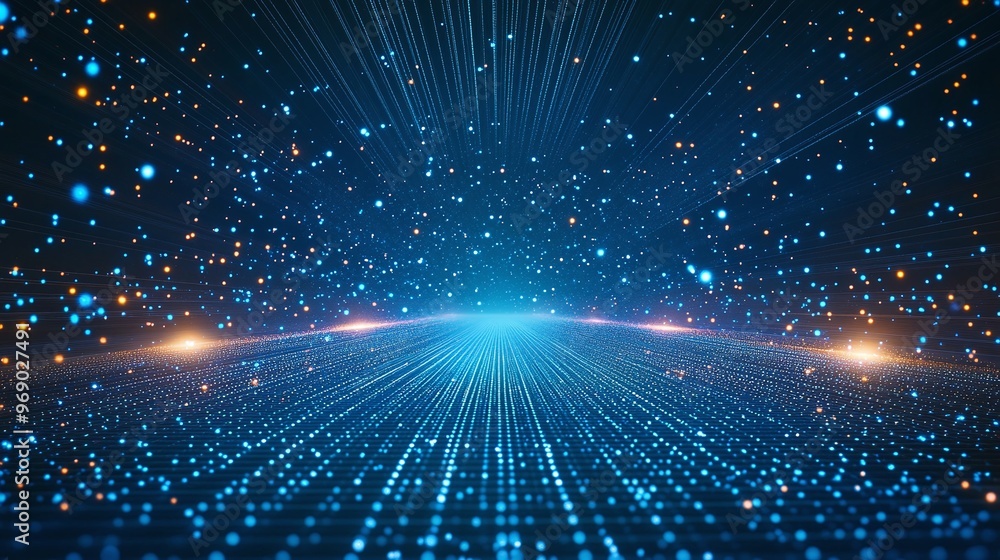 Vibrant cosmic background with glowing dots and light rays, creating a sense of depth and infinite space. Vibrant cosmic background with glowing dots and light rays, creating a sense of depth and infinite space.