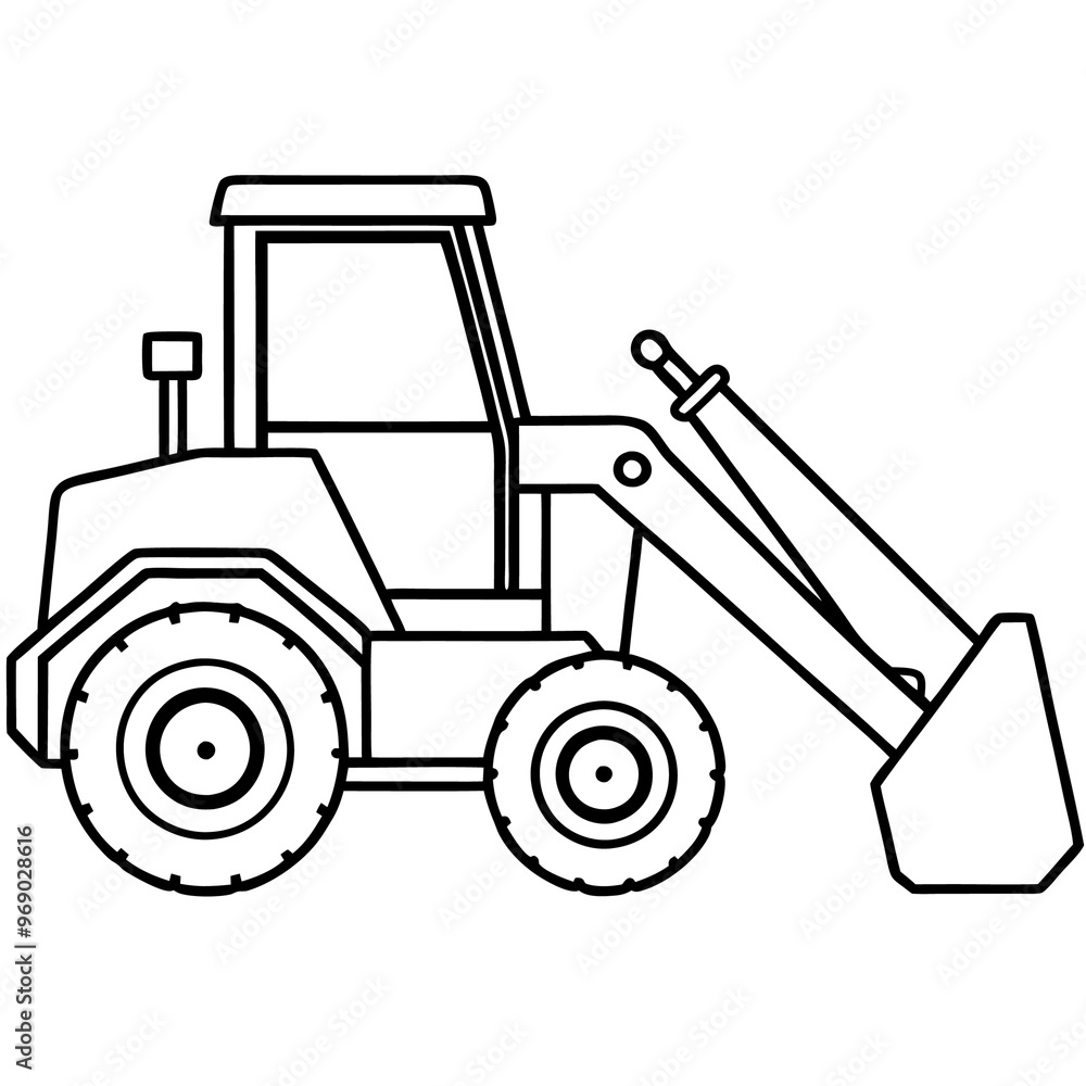 loader machine outline coloring book page line art drawing loader machine outline coloring book page line art drawing