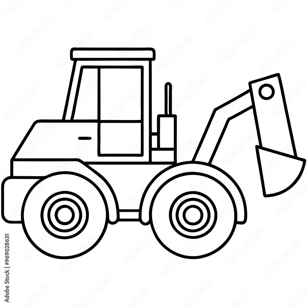 loader machine outline coloring book page line art drawing loader machine outline coloring book page line art drawing