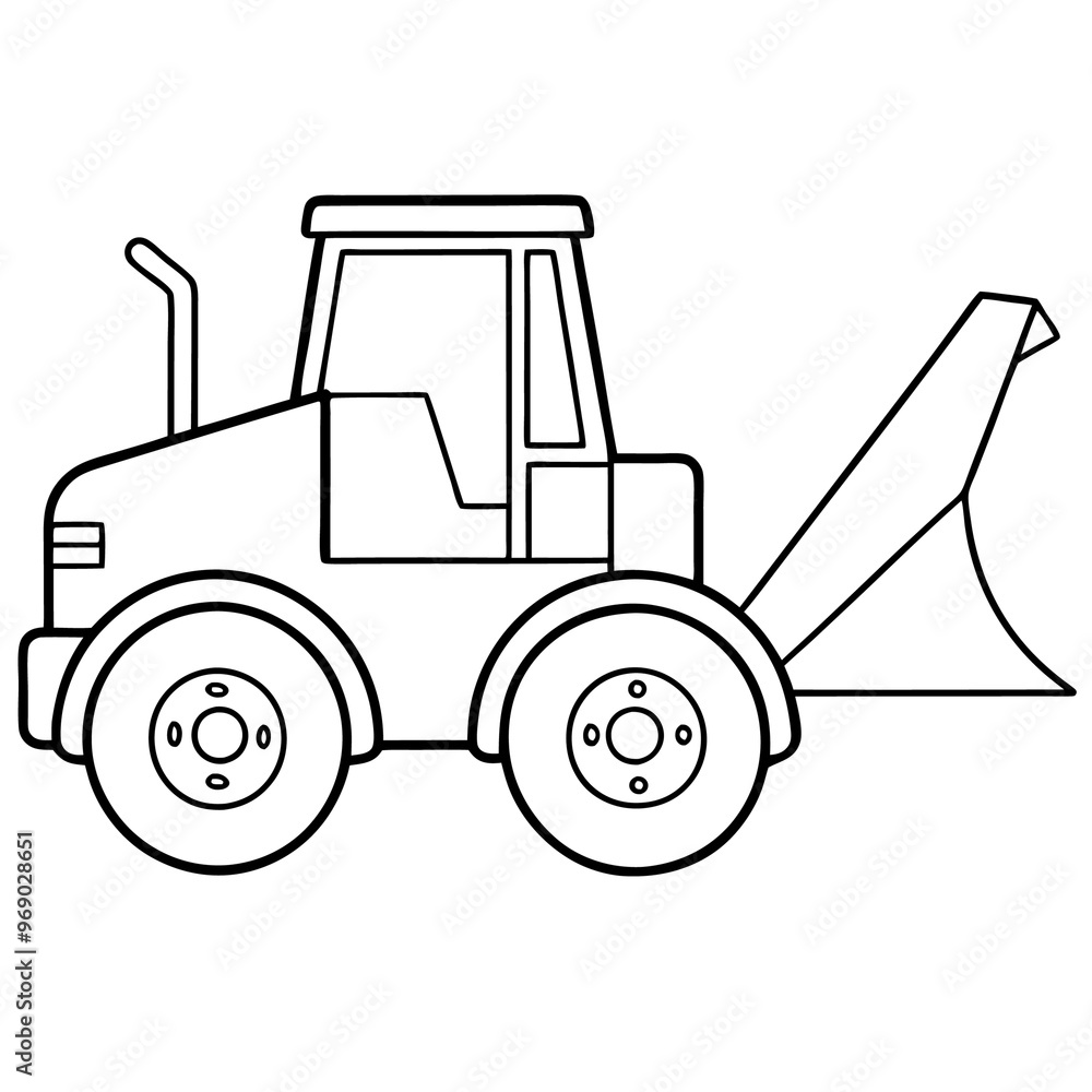 Fototapeta premium loader machine outline coloring book page line art drawing