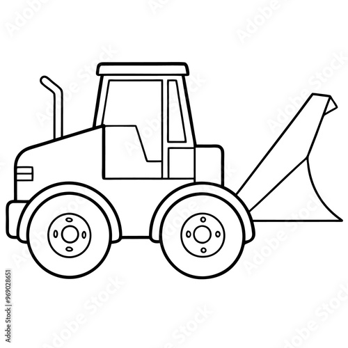 loader machine outline coloring book page line art drawing