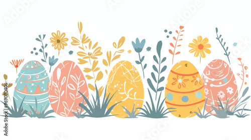 Easter Card Vector Isolated on White Background
