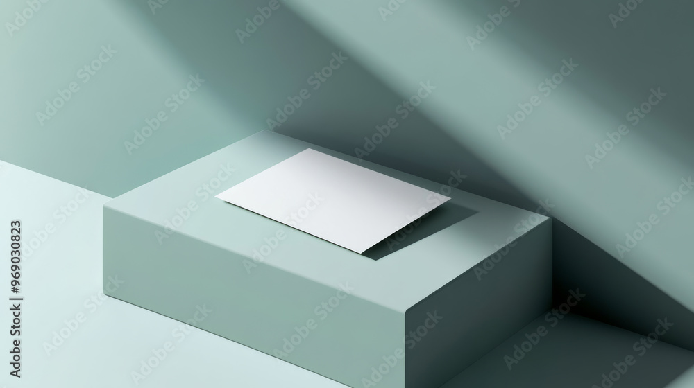 Fototapeta premium business card mockup in the style of minimalist with empty space on the side no text