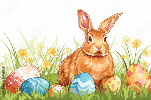 Easter Single Clipart Isolated on White Background