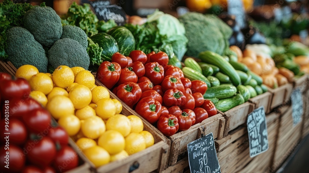 A Close-Up View of Fresh Vegetables Displayed in a Traditional Market Setting for Culinary Inspiration A Close-Up View of Fresh Vegetables Displayed in a Traditional Market Setting for Culinary Inspiration