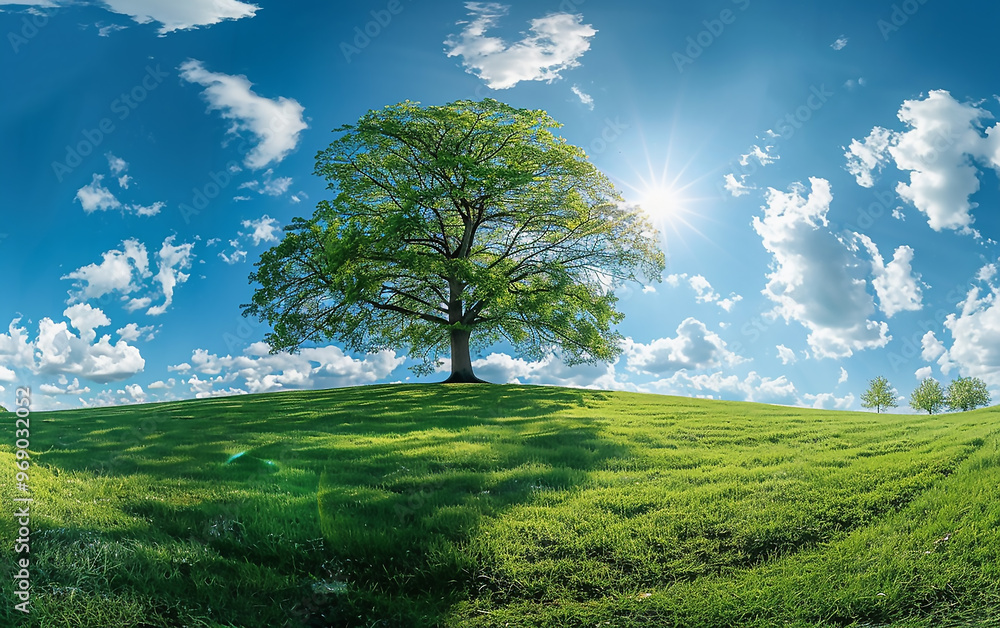 Obraz premium Clear sky, hills, landscape photo