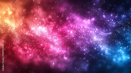 Vibrant abstract cosmic background with colorful nebula and sparkling stars, perfect for space-themed designs and digital art projects.