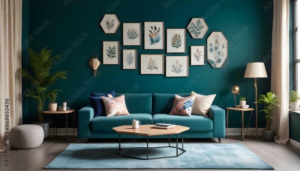 Photo modern style interior room 3d illustration Interior frame living room with colorful white sofa,led with blank frame Photo modern style interior room 3d illustration Interior frame living room with colorful white sofa,led with blank frame