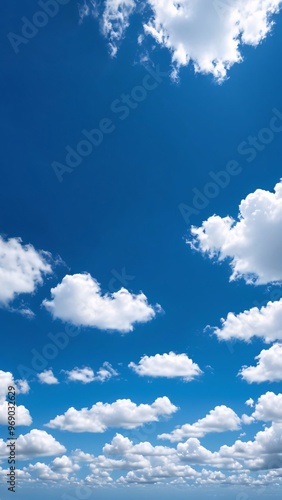 Clear blue sky with white clouds