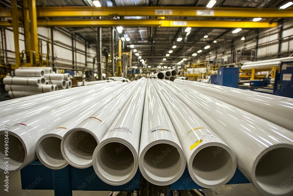 White Rolled Material in a Factory Setting White Rolled Material in a Factory Setting