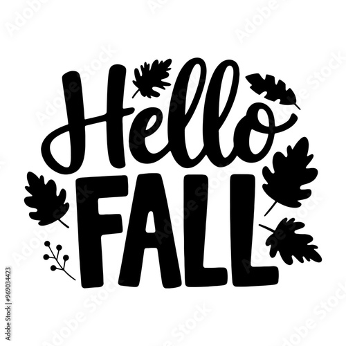 Hello Fall playful vibrant typography design