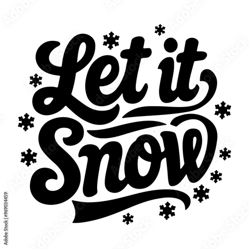 Let it snow playful vibrant typography design