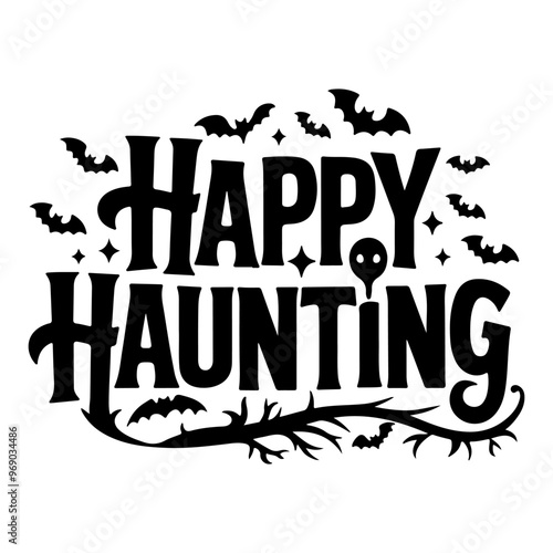 Happy haunting playful vibrant typography design