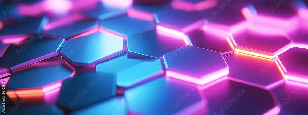 Abstract Neon Hexagonal Network Abstract Neon Hexagonal Network