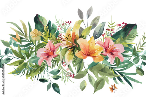 Floral Enjoy Card Clipart Isolated White Background