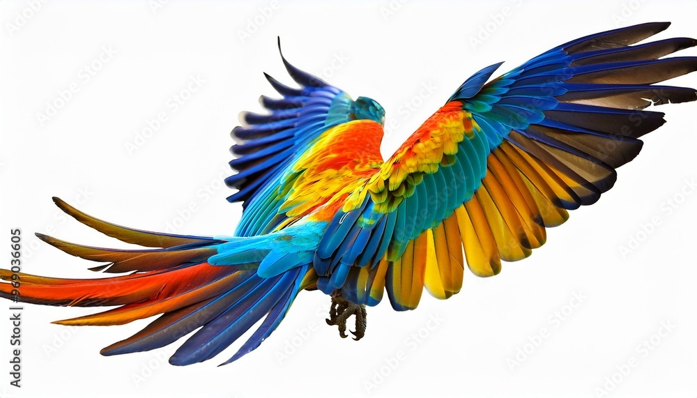 Obraz premium blue and yellow parrot colourful wings natural features illustration 