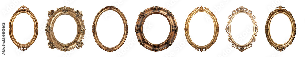 Antique frame png cut out element set Antique frame png cut out element set
