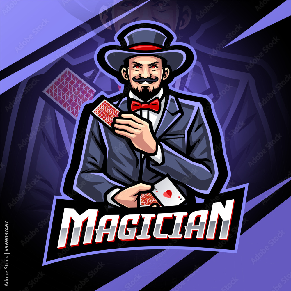 Magician esport mascot logo design Magician esport mascot logo design
