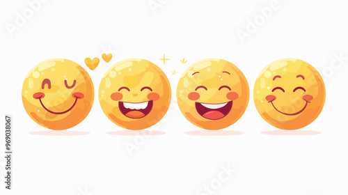 Four Original Cute Smileys Vector Illustration