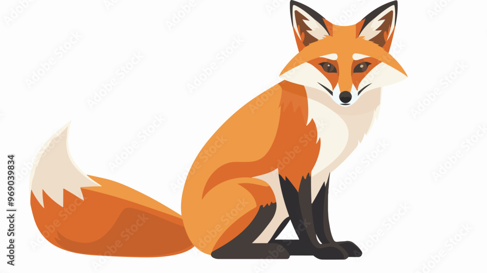Obraz premium Fox Icon Illustration and Element Flat Vector Isolate