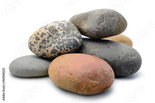 Garden Stones Clipart Isolated on White Background