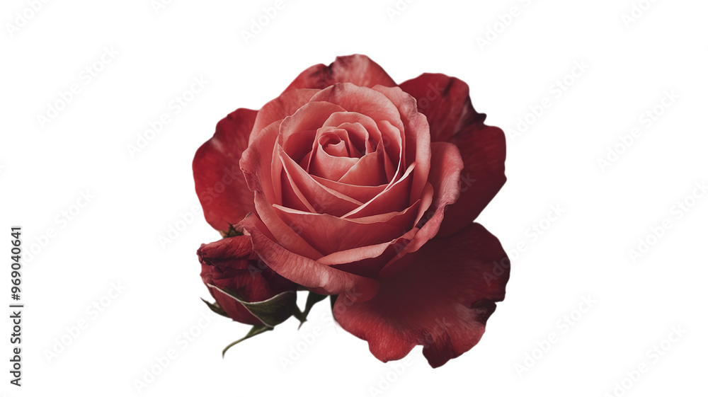 Fototapeta premium Rose flower on transparent background, Generative ai.