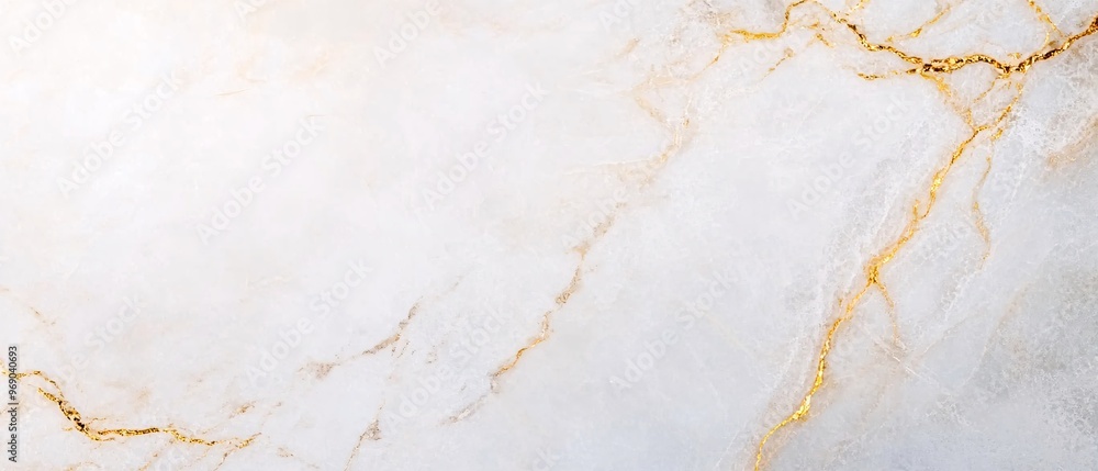 Obraz premium Elegant marble texture featuring striking gold veins against a light background.