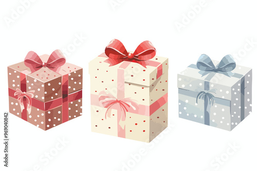Elegant Gift Box Template Party Set Clipart